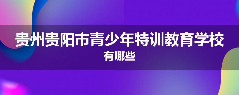 贵州贵阳市青少年特训教育学校有哪些