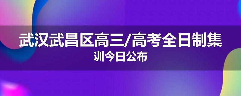武汉武昌区高三/高考全日制集训今日公布
