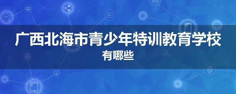 广西北海市青少年特训教育学校有哪些