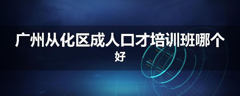 广州从化区成人口才培训班哪个好