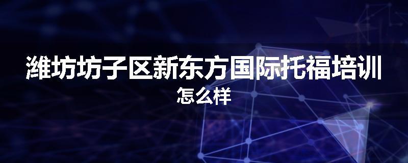 潍坊坊子区新东方国际托福培训怎么样