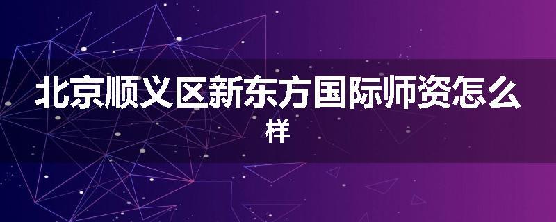 北京顺义区新东方国际师资怎么样