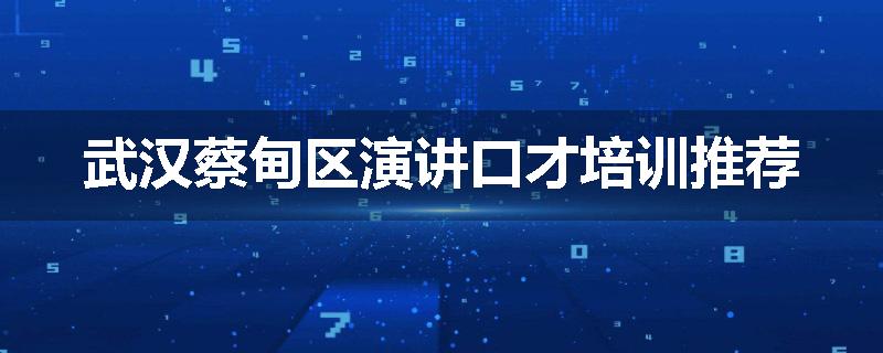 武汉蔡甸区演讲口才培训推荐