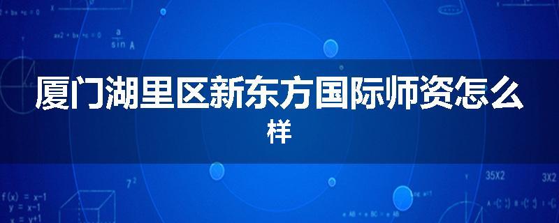 厦门湖里区新东方国际师资怎么样