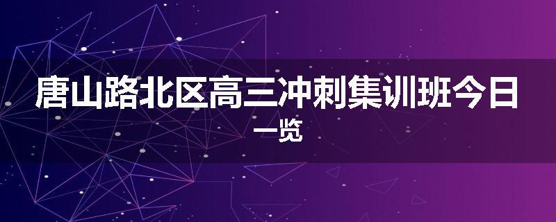 唐山路北区高三冲刺集训班今日一览