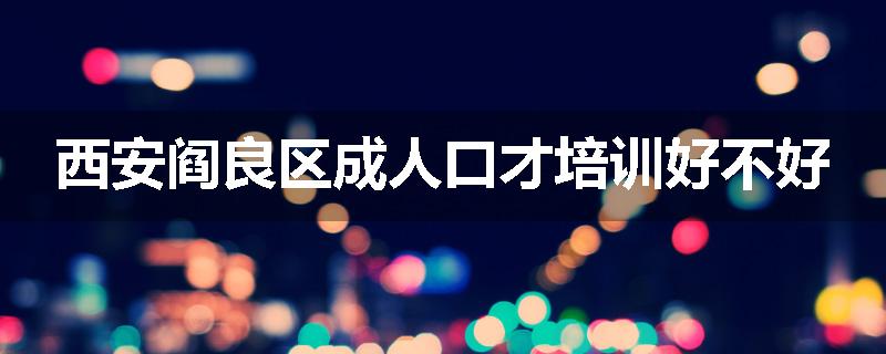 西安阎良区成人口才培训好不好