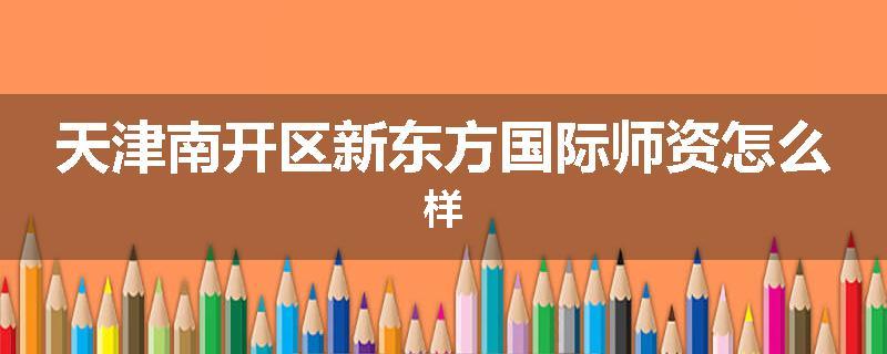 天津南开区新东方国际师资怎么样