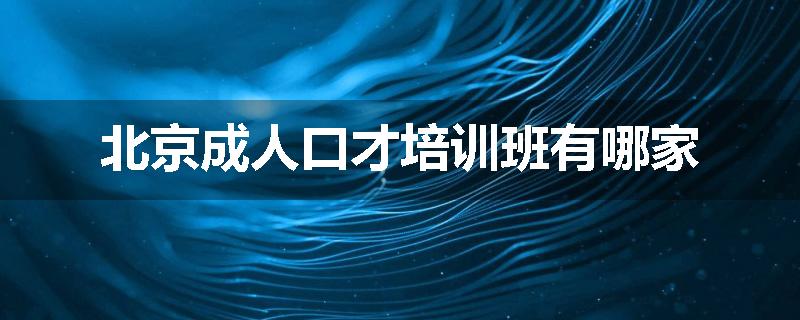 北京成人口才培训班有哪家