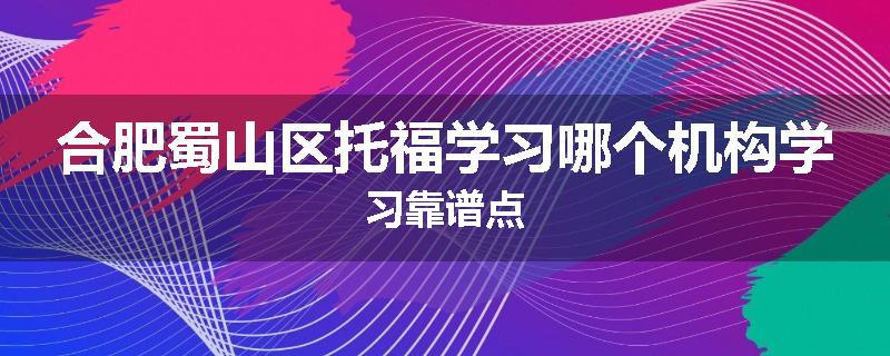 合肥蜀山区托福学习哪个机构学习靠谱点