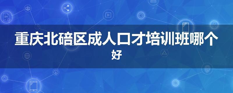重庆北碚区成人口才培训班哪个好