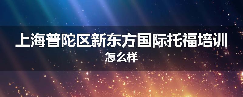 上海普陀区新东方国际托福培训怎么样