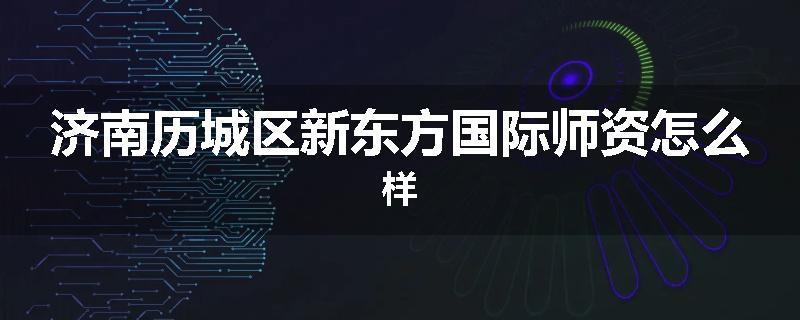 济南历城区新东方国际师资怎么样