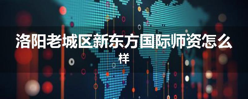 洛阳老城区新东方国际师资怎么样