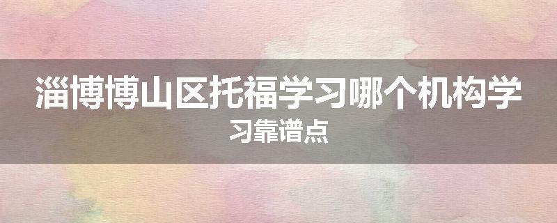 淄博博山区托福学习哪个机构学习靠谱点