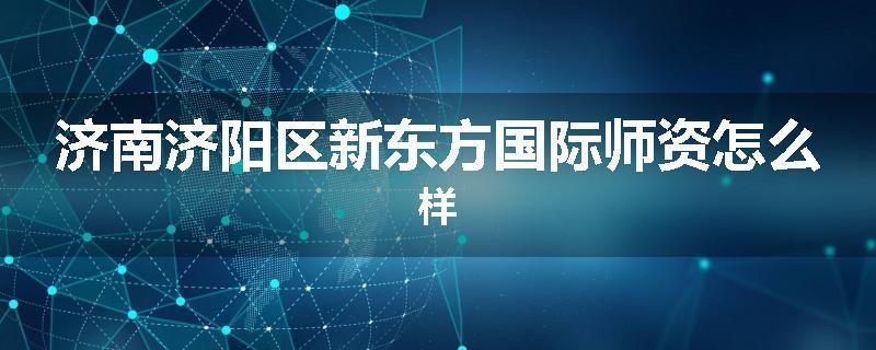 济南济阳区新东方国际师资怎么样
