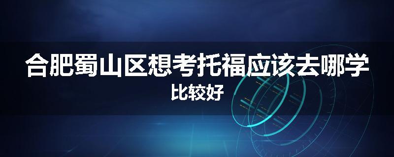合肥蜀山区想考托福应该去哪学比较好