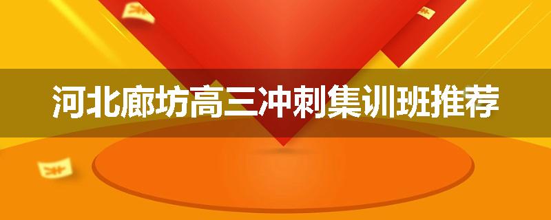河北廊坊高三冲刺集训班推荐