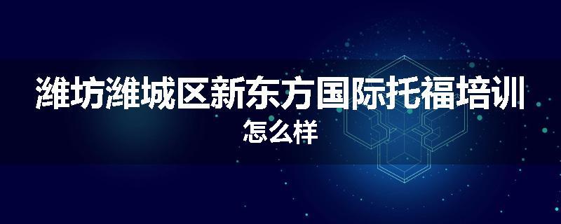 潍坊潍城区新东方国际托福培训怎么样