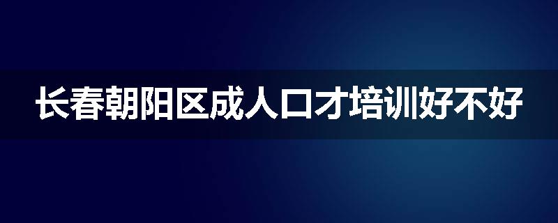 长春朝阳区成人口才培训好不好