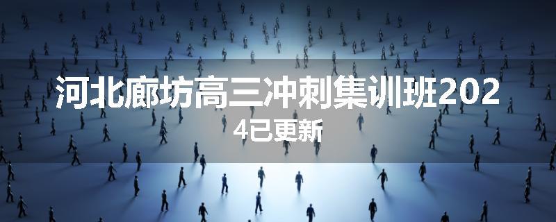 河北廊坊高三冲刺集训班2024已更新