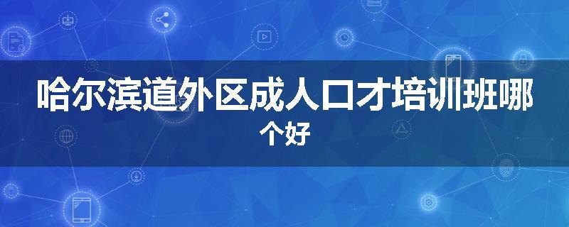 哈尔滨道外区成人口才培训班哪个好