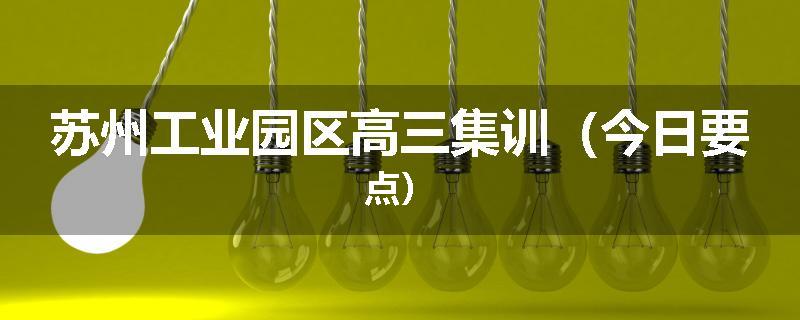 苏州工业园区高三集训（今日要点）