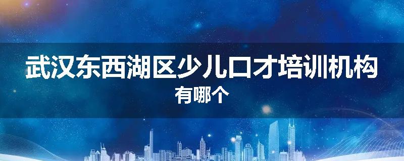 武汉东西湖区少儿口才培训机构有哪个