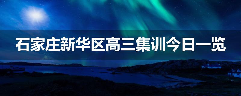 石家庄新华区高三集训今日一览