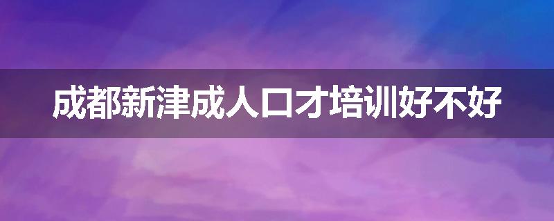 成都新津成人口才培训好不好