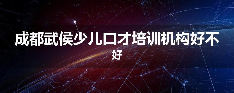 成都武侯少儿口才培训机构好不好