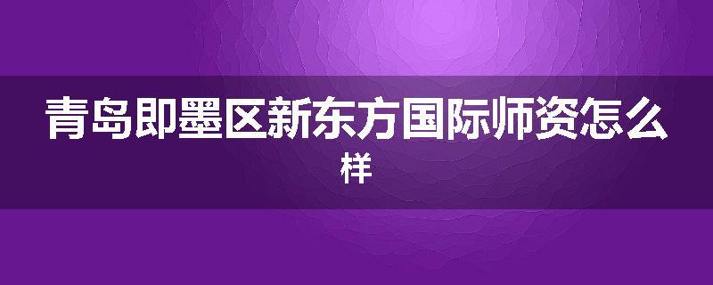 青岛即墨区新东方国际师资怎么样