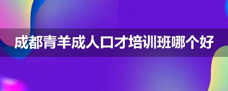 成都青羊成人口才培训班哪个好