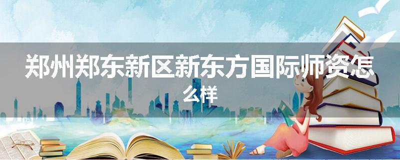 郑州郑东新区新东方国际师资怎么样