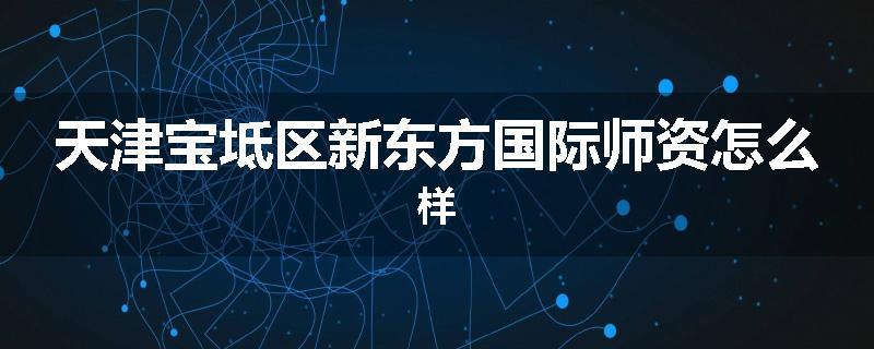 天津宝坻区新东方国际师资怎么样
