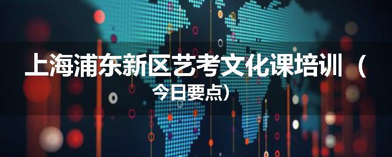 上海浦东新区艺考文化课培训（今日要点）