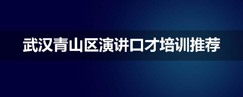 武汉青山区演讲口才培训推荐