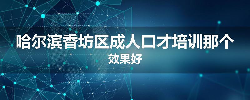 哈尔滨香坊区成人口才培训那个效果好