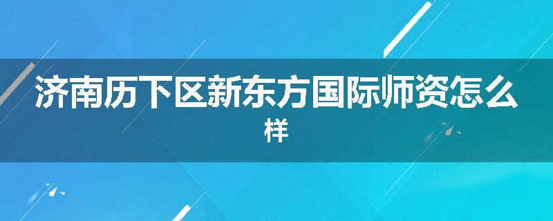 济南历下区新东方国际师资怎么样