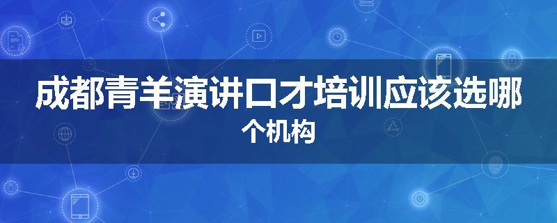 成都青羊演讲口才培训应该选哪个机构