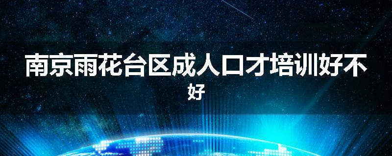 南京雨花台区成人口才培训好不好