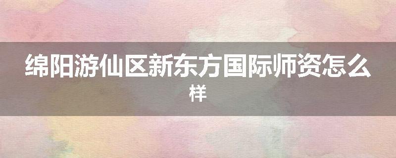 绵阳游仙区新东方国际师资怎么样