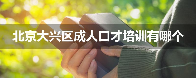 北京大兴区成人口才培训有哪个