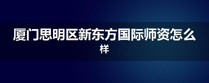 厦门思明区新东方国际师资怎么样