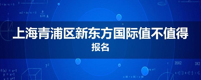 上海青浦区新东方国际值不值得报名