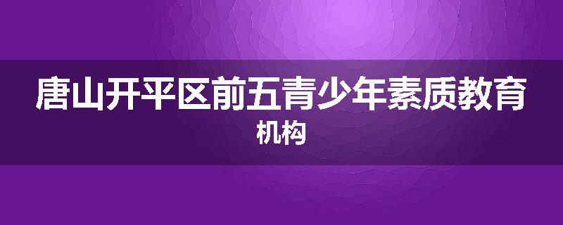 唐山开平区前五青少年素质教育机构