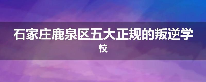 石家庄鹿泉区五大正规的叛逆学校