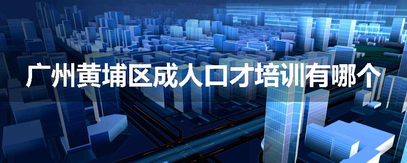 广州黄埔区成人口才培训有哪个