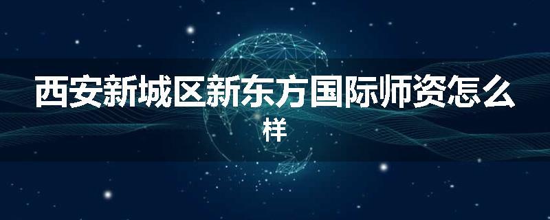 西安新城区新东方国际师资怎么样