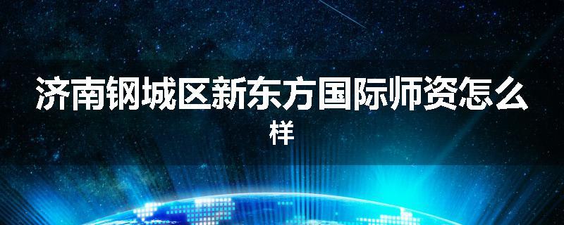 济南钢城区新东方国际师资怎么样
