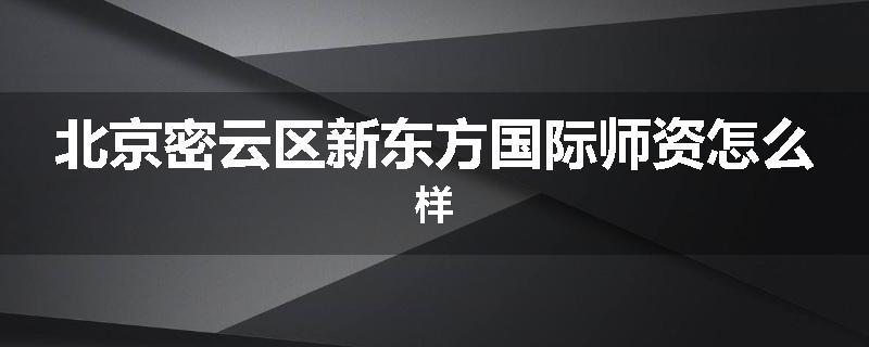 北京密云区新东方国际师资怎么样